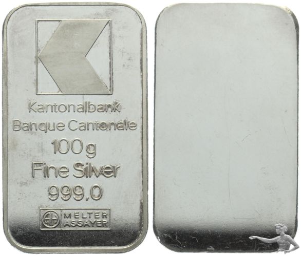 Silberbarren 100 Gramm - Kantonalbank